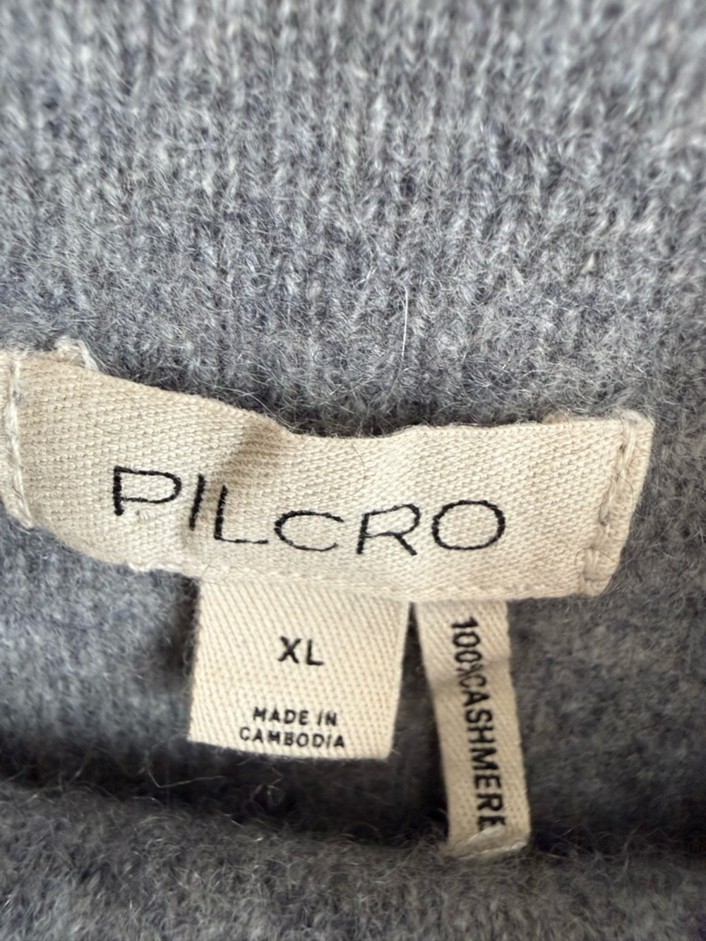 Anthropologie Pilcro Gray Alani Cashmere Sweater Plush Boxy Luxury Roll Neck - Picture 7 of 9
